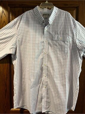 Duluth Trading Button-Down Relaxed Fit Shirt with Red Check -Size XL Tall